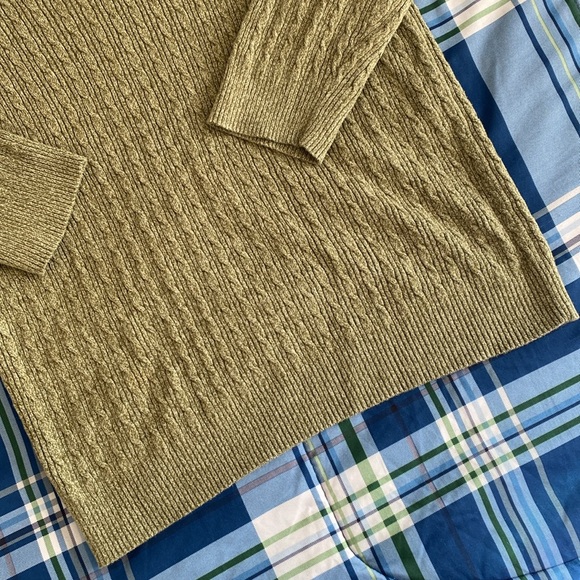 Karen Scott petite warm olive knit v-neck sweater - Picture 4 of 17